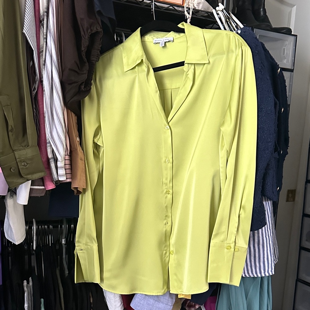 Chic Lime Button-Down Shirt - image 1